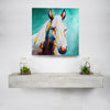 Whitewashed Wood Floating Wall Shelf - Small